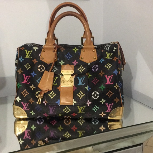 Louis Vuitton Handbags - Louis Vuitton multicolor black Speedy 30 bag.